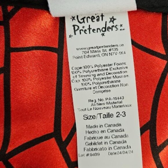 Baby Reversible Spider Bat Cape | size 2-3T - Picture 7 of 7